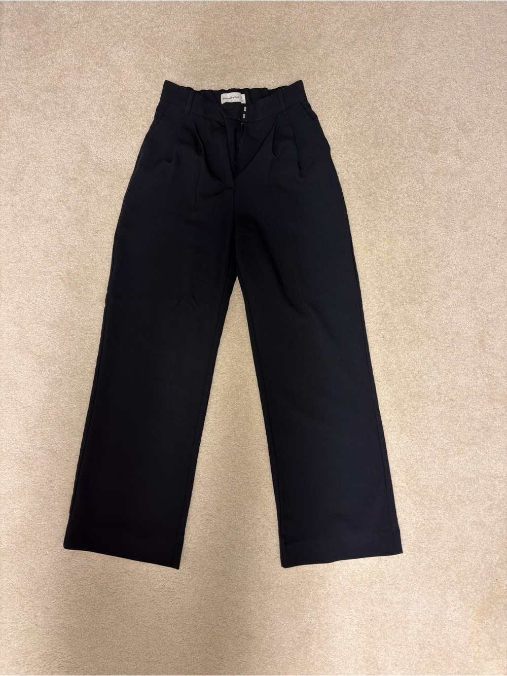 Abercrombie & Fitch Black High-Rise Wide Leg Sloane Trousers